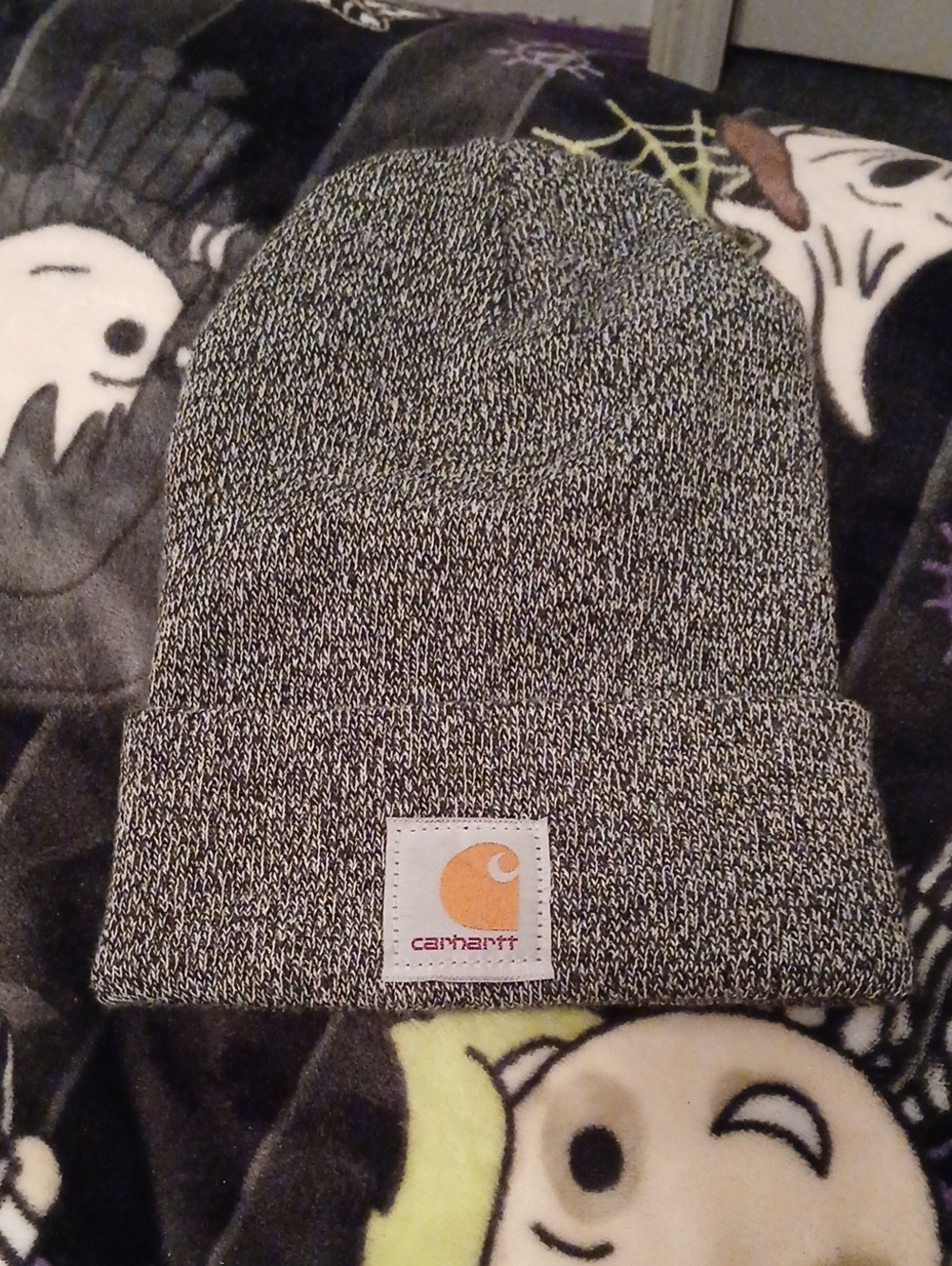 Carhartt Black & Gray Marled Knit Cuffed Beanie